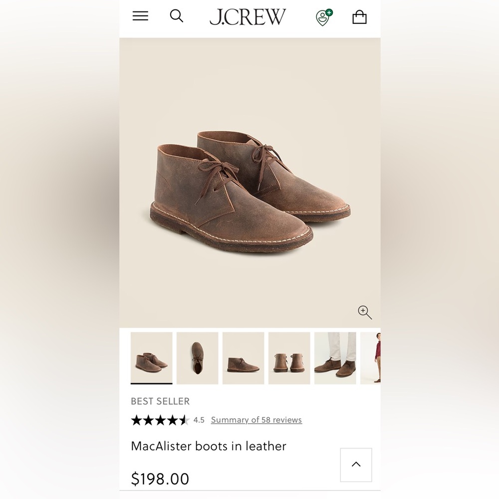 J Crew McCallister desert boots sz 11 in oiled brown leather - Picture 7 of 7